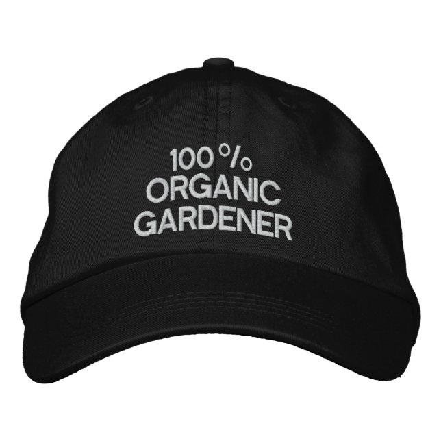100% Organic Gardener Embroidered Hat (Front)