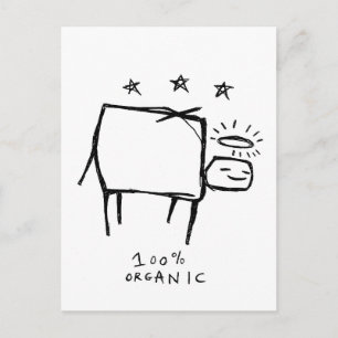 100% organic postcard