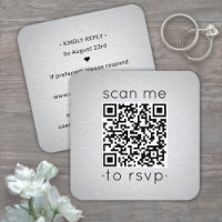 100 Pack QR Code RSVP Faux Silver Foil Enclosure