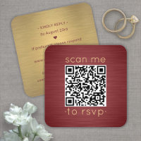 100 Pack QR RSVP Burgundy & Gold Wedding Enclosure