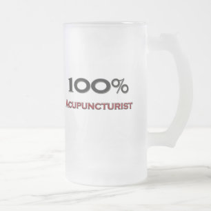 100 Percent Acupuncturist Frosted Glass Beer Mug