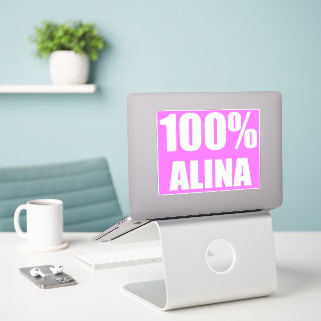 100 percent Alina name (Laptop On Desk)