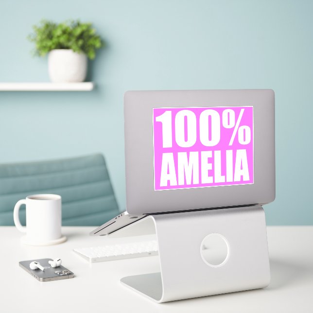 100 percent Amelia name (Laptop On Desk)
