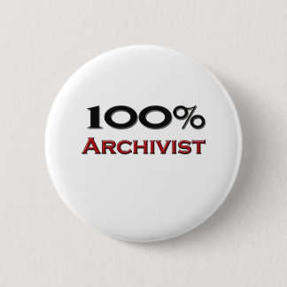 100 Percent Archivist 6 Cm Round Badge