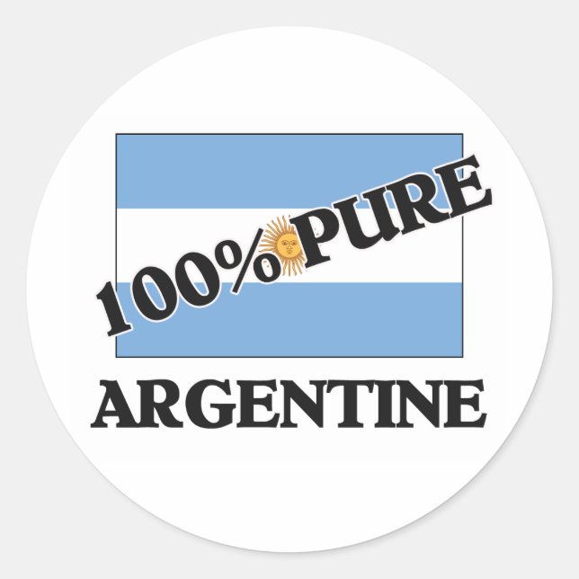 100 Percent ARGENTINE Classic Round Sticker (Front)