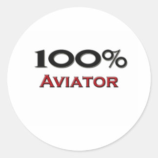 100 Percent Aviator Classic Round Sticker