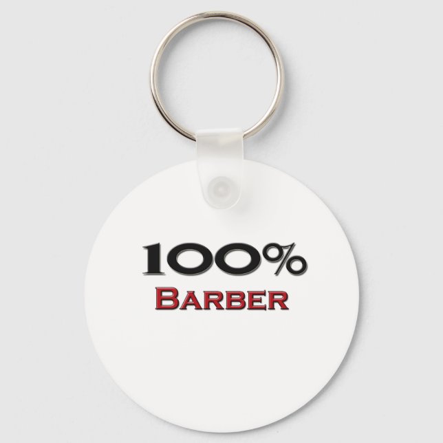 100 Percent Barber Key Ring (Front)