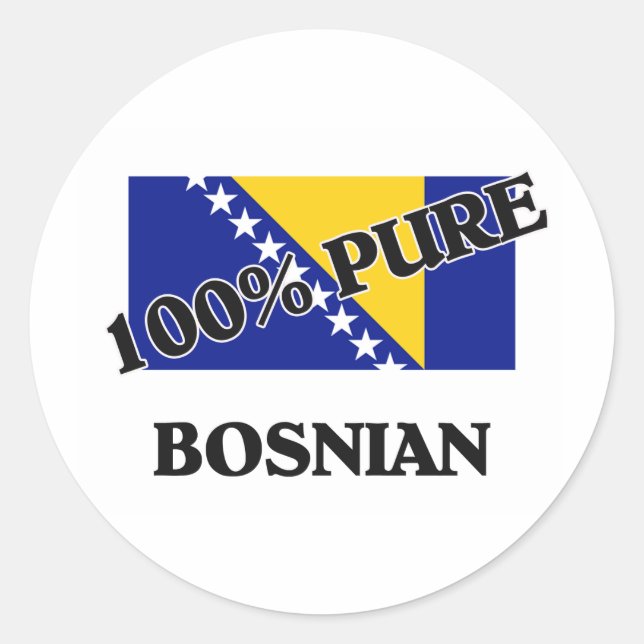 100 Percent BOSNIAN Classic Round Sticker (Front)