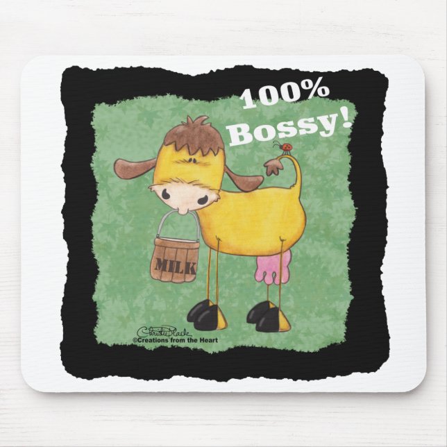 100 Percent Bossy Cow Mouse Mat (Front)