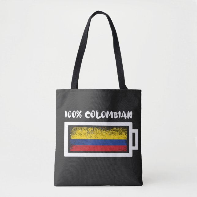 100 Percent Colombian Flag Tote Bag (Front)