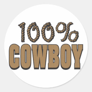 100 Percent Cowboy Classic Round Sticker