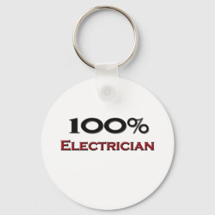 100 Percent Electrician Key Ring