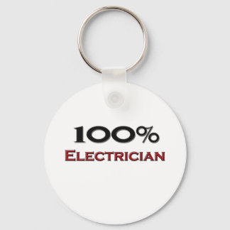 100 Percent Electrician Key Ring