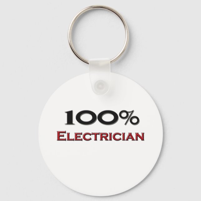 100 Percent Electrician Key Ring (Front)