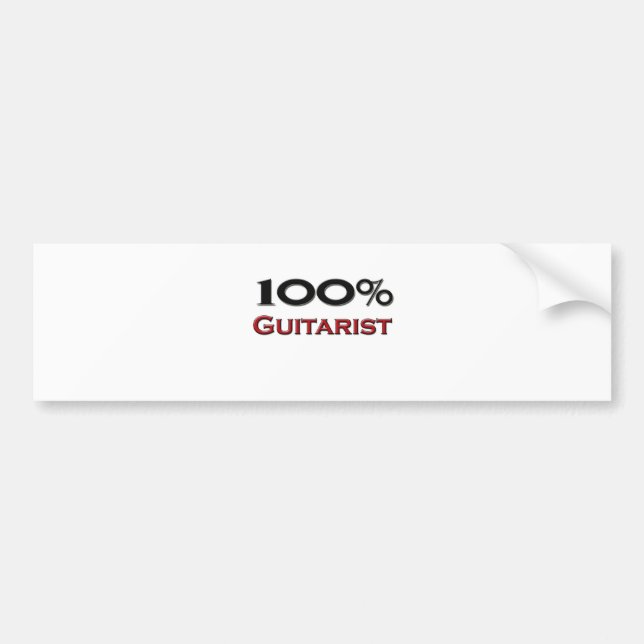100 Percent Guitarist Bumper Sticker (Front)