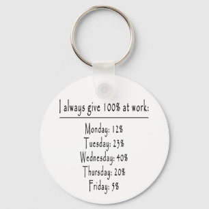 100 percent in office key ring