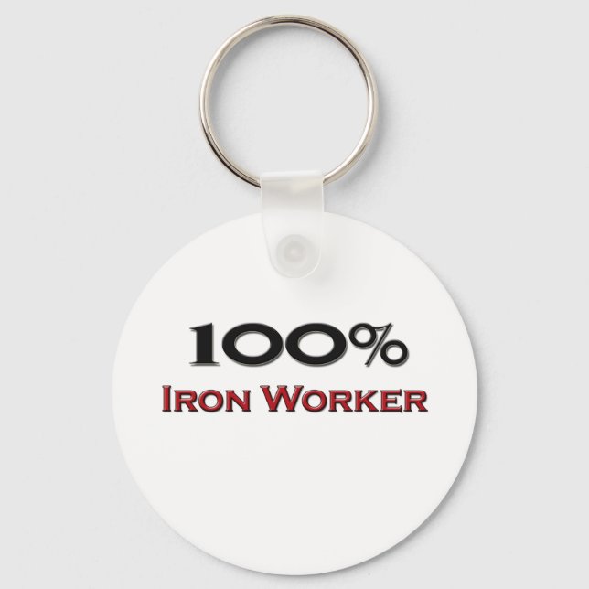 100 Percent Iron Worker Key Ring (Front)