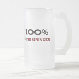 100 Percent Lens Grinder Frosted Glass Beer Mug