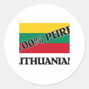100 Percent LITHUANIAN Classic Round Sticker