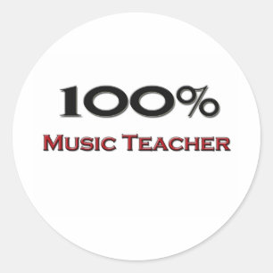 100 Percent Music Teacher Classic Round Sticker