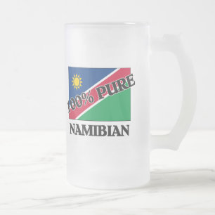 100 Percent NAMIBIAN Frosted Glass Beer Mug