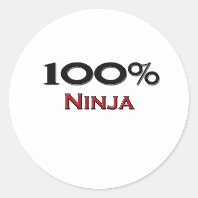 100 Percent Ninja Classic Round Sticker (Front)