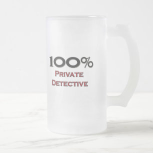 100 Percent Private Detective Frosted Glass Beer Mug