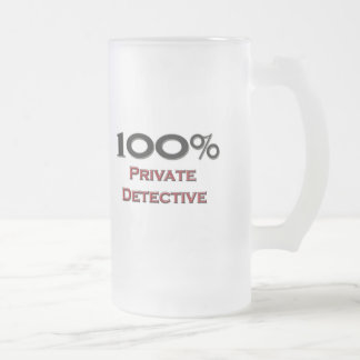 100 Percent Private Detective Frosted Glass Beer Mug