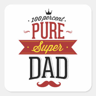100 Percent Pure Super Dad Square Sticker