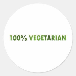 100 PERCENT VEGETARIAN CLASSIC ROUND STICKER