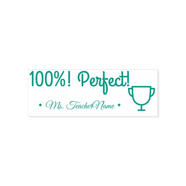 "100%! Perfect!" Assignment Marking Rubber Stamp (Design)