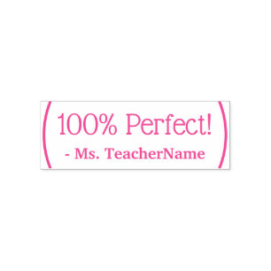 "100% Perfect!" Educator Feedback Rubber Stamp
