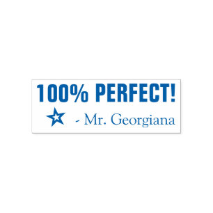 "100% PERFECT!" Teacher Rubber Stamp
