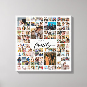 100 Photo Collage Custom Family Pictures Canvas Print
