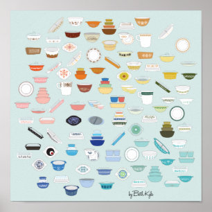 100 Pieces of Pyrex - Mint Poster