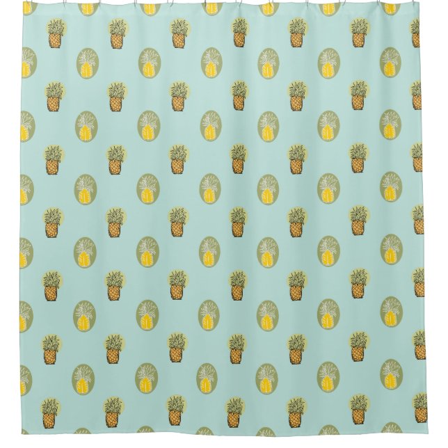 100% pineapple shower curtain (Front)