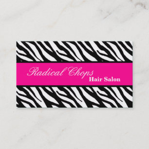 100 Pink Black Zebra Print Pattern Business Card