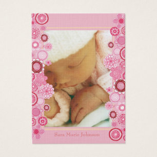 100 Pink Delight Baby Birth Announcement Cards