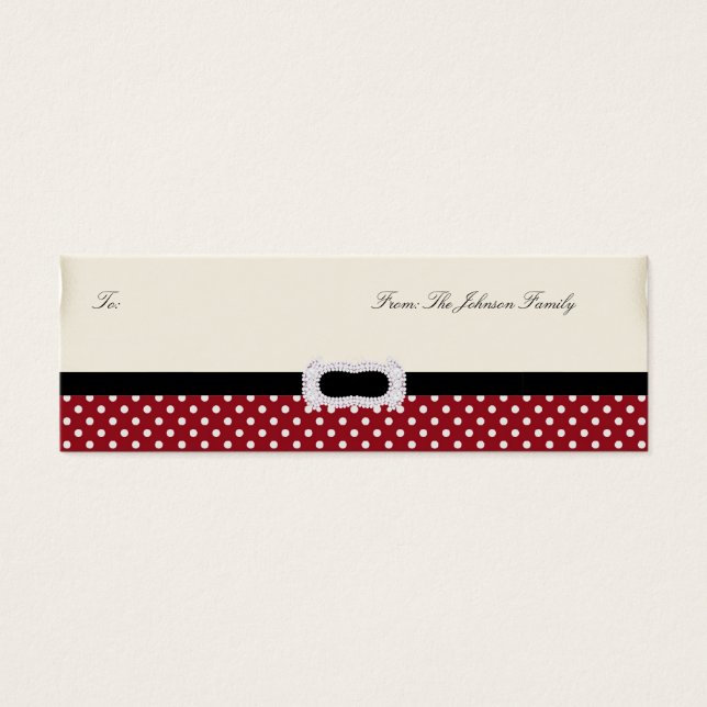 100 Polka Do Christmas Photo Personalised Gift Tag (Front)