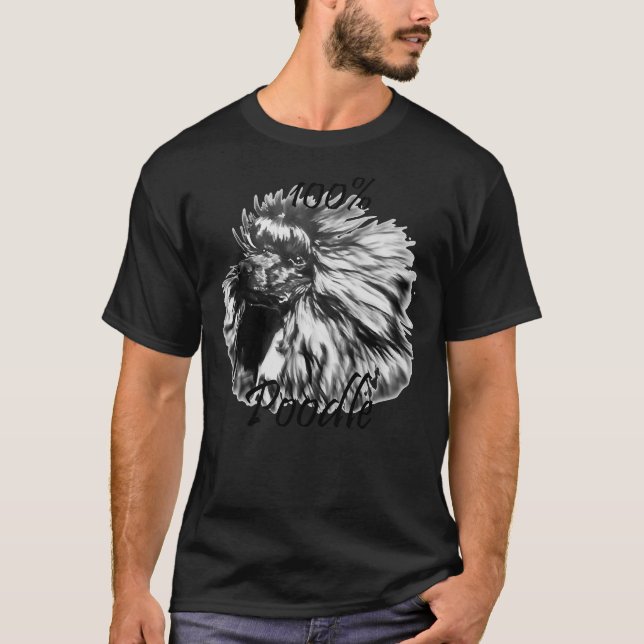 100 Poodle B&amp W T-Shirt (Front)