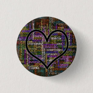100 Positive Words 3 Cm Round Badge