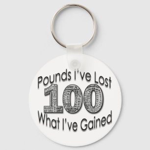 100 Pounds Lost Keychain