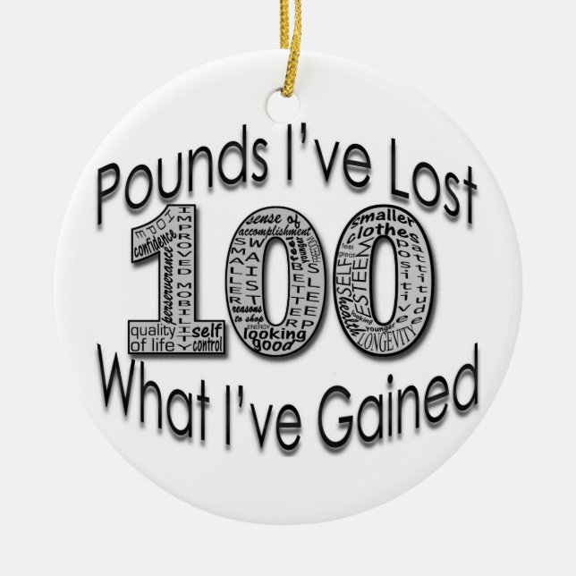 100 Pounds Lost Ornament (Front)
