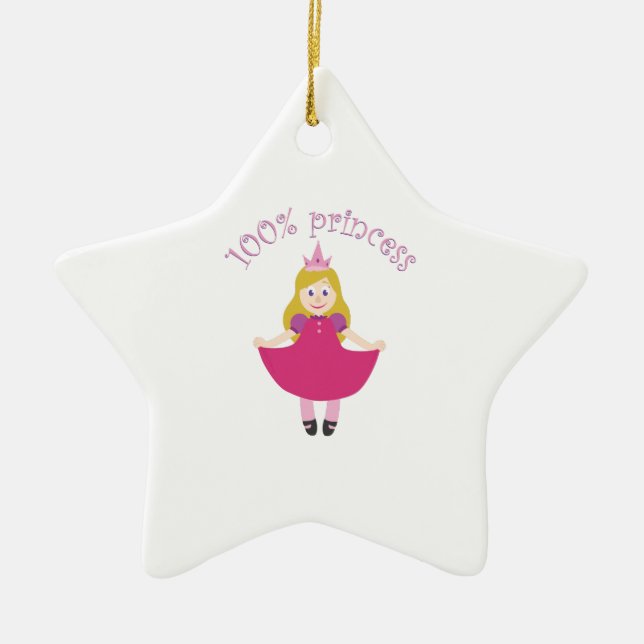 100% Princess Ceramic Tree Decoration (Front)