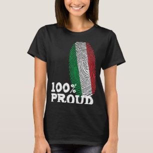 100 Proud Italy fingerprint flag for Proud Italian T-Shirt