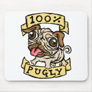 100% Pugly Mouse Mat