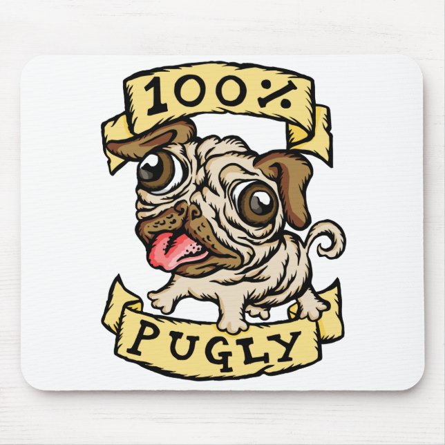 100% Pugly Mouse Mat (Front)