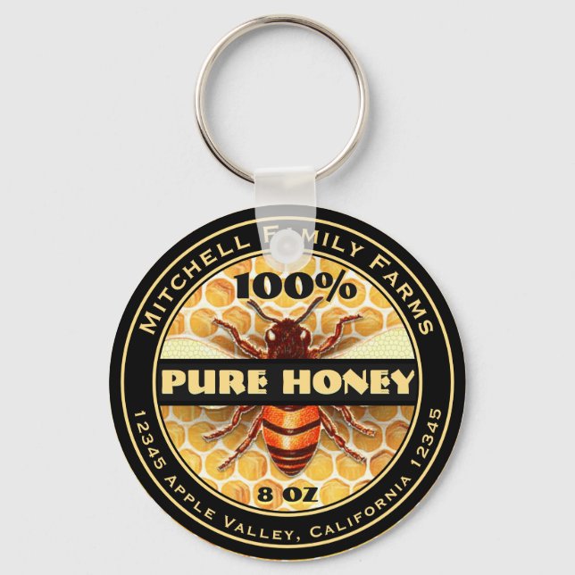 100% Pure Honey Key Ring (Front)