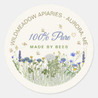 100% PURE Meadow Flowers and Bees Lid Label