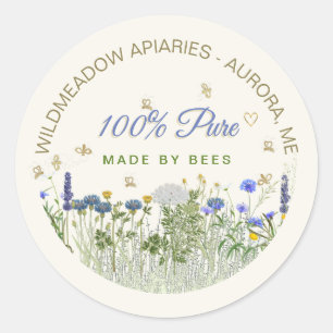 100% PURE Meadow Flowers and Bees Lid Label